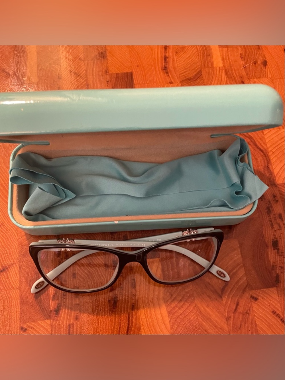 Tiffany & Co. Women's Eyeglass Frames. Black & Blue. Butterfly Accents. TF2051B - Picture 2 of 13